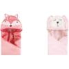 image:imageHudson Baby Cotton Animal Face Hooded Towel 2Pack Pretty Elephant Whimsical UnicornBoho Fox Modern Bunny
