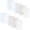 image:imageHudson Baby Cotton Flannel Burp Cloths 10Pack Modern Safari Friends One Size