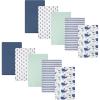 image:imageHudson Baby Cotton Flannel Burp Cloths 10Pack Sea Friends One Size