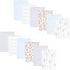 image:imageHudson Baby Cotton Flannel Burp Cloths 12Pack Bundle Modern Safari Friends One Size