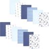 image:imageHudson Baby Cotton Flannel Burp Cloths 12Pack Bundle Sunshine And Sailboats One Size