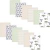 image:imageHudson Baby Cotton Flannel Burp Cloths 12Pack Bundle Wild Safari Adventures One Size