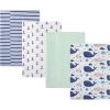 image:imageHudson Baby Cotton Flannel Burp Cloths 4Pack Sea Friends One Size