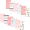 image:imageHudson Baby Infant Girls Cotton Flannel Burp Cloths 12Pack Bundle Flowers And Strawberries One Size