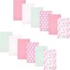 image:imageHudson Baby Infant Girls Cotton Flannel Burp Cloths 12Pack Bundle Pink Daisies One Size