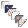 image:imageHudson Baby Unisex Baby 6Pc Cotton Rich Hooded Towels Bundle Set Blue Moose Fox One SizeBlue Moose Orange Fox