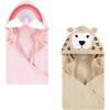 image:imageHudson Baby Unisex Baby Cotton Animal Face Hooded Towel Pretty Elephant 2Piece One SizeRainbow Leopard