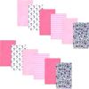image:imageHudson Baby Unisex Baby Cotton Flannel Burp Cloths BundleBegonia Pink Floral