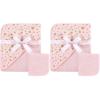image:imageHudson Baby Unisex Baby Cotton Hooded Towel and Washcloth Pink Gold Star One Size Pack of 2