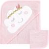 image:imageHudson Baby Unisex Baby Cotton Hooded Towel and Washcloth Woodland One SizeBoho Cloud