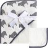 image:imageHudson Baby Unisex Baby Cotton Hooded Towel and Washcloth Woodland One SizeCream Sheep