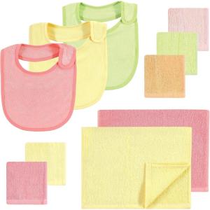 image:imageHudson Baby Baby Rayon Bib Burp Cloth and Washcloth 10PkCitrus
