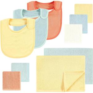 image:imageHudson Baby Baby Rayon Bib Burp Cloth and Washcloth 10PkSoft Neutral