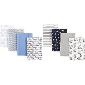 image:imageHudson Baby Boy Cotton Flannel Burp Cloth 8Pack Airplane BeeAirplane Rocket Ship