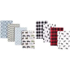 image:imageHudson Baby Boy Cotton Flannel Burp Cloth 8Pack Airplane BeeBlue Cars Moose