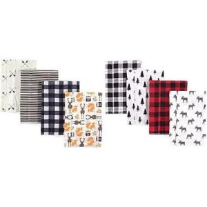 image:imageHudson Baby Boy Cotton Flannel Burp Cloth 8Pack Airplane BeeForest Moose