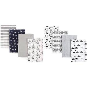 image:imageHudson Baby Boy Cotton Flannel Burp Cloth 8Pack Airplane BeeRocket Ship Moon and Back