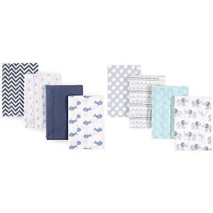 image:imageHudson Baby Boy Cotton Flannel Burp Cloth 8Pack Airplane BeeWhale Gray Elephant