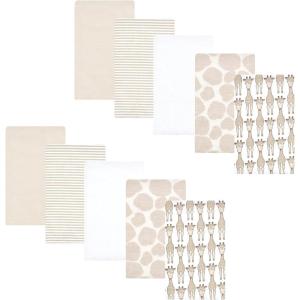 image:imageHudson Baby Cotton Flannel Burp Cloths 10Pack Giraffe One Size