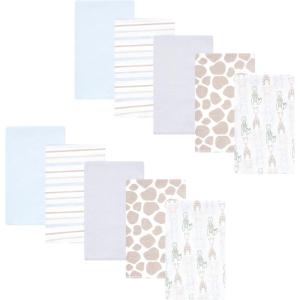 image:imageHudson Baby Cotton Flannel Burp Cloths 10Pack Modern Safari Friends One Size