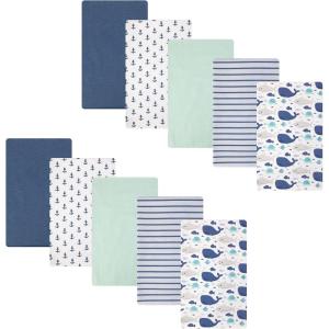image:imageHudson Baby Cotton Flannel Burp Cloths 10Pack Sea Friends One Size
