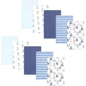 image:imageHudson Baby Cotton Flannel Burp Cloths 10Pack Sunshine And Sailboats One Size