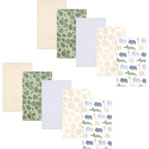 image:imageHudson Baby Cotton Flannel Burp Cloths 10Pack Wild Leaf Safari One Size