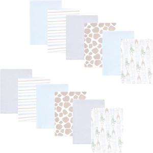 image:imageHudson Baby Cotton Flannel Burp Cloths 12Pack Bundle Modern Safari Friends One Size