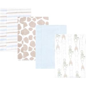 image:imageHudson Baby Cotton Flannel Burp Cloths 4Pack Modern Safari Friends One Size