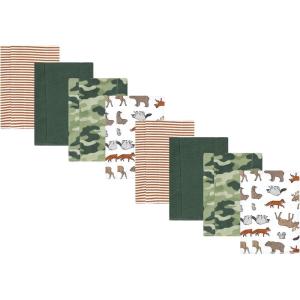 image:imageHudson Baby Cotton Poly Flannel Burp Cloths Multipack Butterflies 8Pack One SizeAnimal Adventure 8pack
