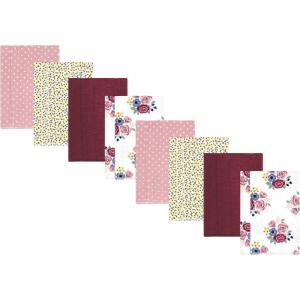 image:imageHudson Baby Cotton Poly Flannel Burp Cloths Multipack Butterflies 8Pack One SizeBlush Navy Floral 8pack