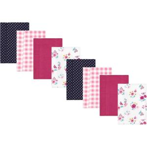 image:imageHudson Baby Cotton Poly Flannel Burp Cloths Multipack Butterflies 8Pack One SizeButterfly Floral 8pack