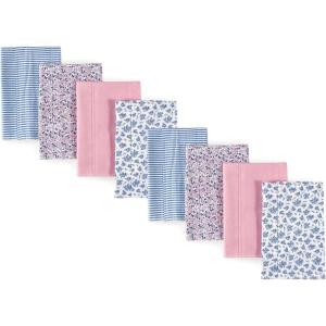 image:imageHudson Baby Cotton Poly Flannel Burp Cloths Multipack Butterflies 8Pack One SizeClassic Floral 8pack