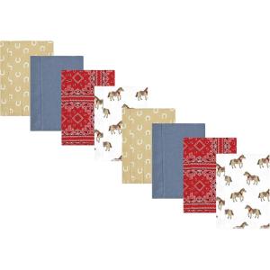 image:imageHudson Baby Cotton Poly Flannel Burp Cloths Multipack Butterflies 8Pack One SizeCowboy 8pack