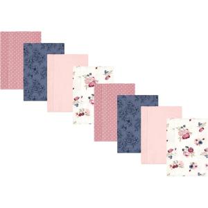 image:imageHudson Baby Cotton Poly Flannel Burp Cloths Multipack Butterflies 8Pack One SizeDusty Rose Floral 8pack