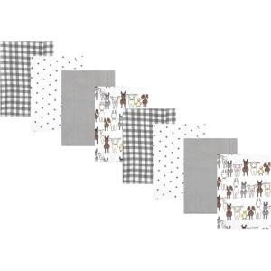image:imageHudson Baby Cotton Poly Flannel Burp Cloths Multipack Butterflies 8Pack One SizeFarm Friends Grey 8pack