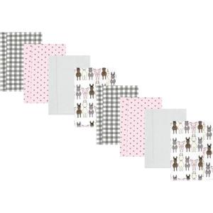 image:imageHudson Baby Cotton Poly Flannel Burp Cloths Multipack Butterflies 8Pack One SizeFarm Friends Pink 8pack