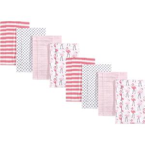 image:imageHudson Baby Cotton Poly Flannel Burp Cloths Multipack Butterflies 8Pack One SizeFlamingos 8pack