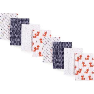 image:imageHudson Baby Cotton Poly Flannel Burp Cloths Multipack Butterflies 8Pack One SizeFoxes 8pack