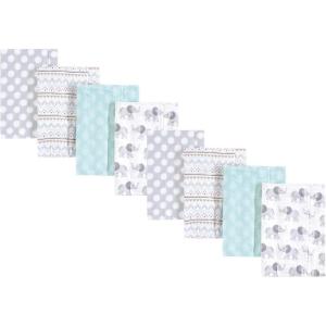 image:imageHudson Baby Cotton Poly Flannel Burp Cloths Multipack Butterflies 8Pack One SizeGray Elephant 8pack