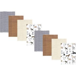 image:imageHudson Baby Cotton Poly Flannel Burp Cloths Multipack Butterflies 8Pack One SizeHandsome Dogs 8pack