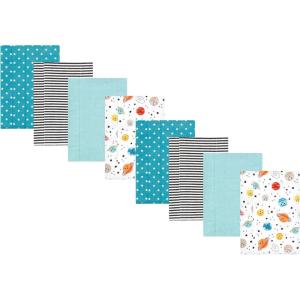 image:imageHudson Baby Cotton Poly Flannel Burp Cloths Multipack Butterflies 8Pack One SizeHappy Planets 8pack