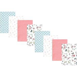 image:imageHudson Baby Cotton Poly Flannel Burp Cloths Multipack Butterflies 8Pack One SizeHummingbird Garden 8pack