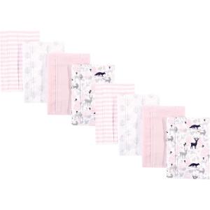 image:imageHudson Baby Cotton Poly Flannel Burp Cloths Multipack Butterflies 8Pack One SizeLinocut Woodland Girl 8pack