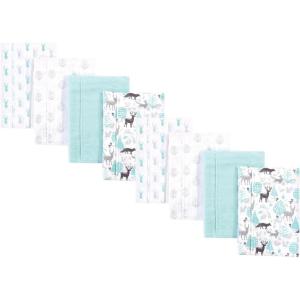 image:imageHudson Baby Cotton Poly Flannel Burp Cloths Multipack Butterflies 8Pack One SizeLinocut Woodland Neutral 8pack