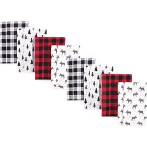 image:imageHudson Baby Cotton Poly Flannel Burp Cloths Multipack Butterflies 8Pack One SizeMoose 8pack