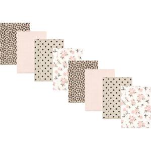 image:imageHudson Baby Cotton Poly Flannel Burp Cloths Multipack Butterflies 8Pack One SizeNeutral Pink Floral 8pack