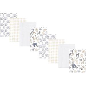 image:imageHudson Baby Cotton Poly Flannel Burp Cloths Multipack Butterflies 8Pack One SizeNeutral Safari 8pack