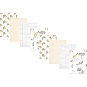 image:imageHudson Baby Cotton Poly Flannel Burp Cloths Multipack Butterflies 8Pack One SizeNeutral Safari World 8pack