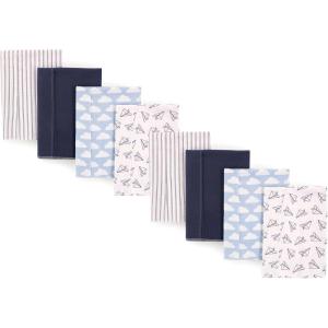 image:imageHudson Baby Cotton Poly Flannel Burp Cloths Multipack Butterflies 8Pack One SizePaper Airplane 8pack